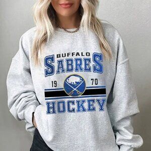 Buffalo Sabres Vintage Hockey Fan Graphic Crewneck Sweatshirt